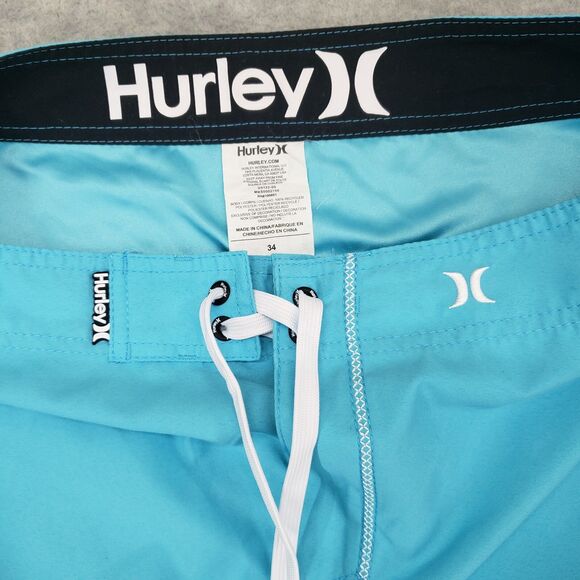 Hurley Board‎ Shorts Mens 34 Bright Blue Skater 00s y2k Surf Cargo - Picture 4 of 6